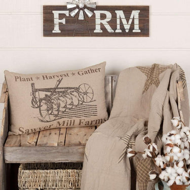 Sawyer Mill Charcoal Plow Pillow 14x22 - The Fox Decor
